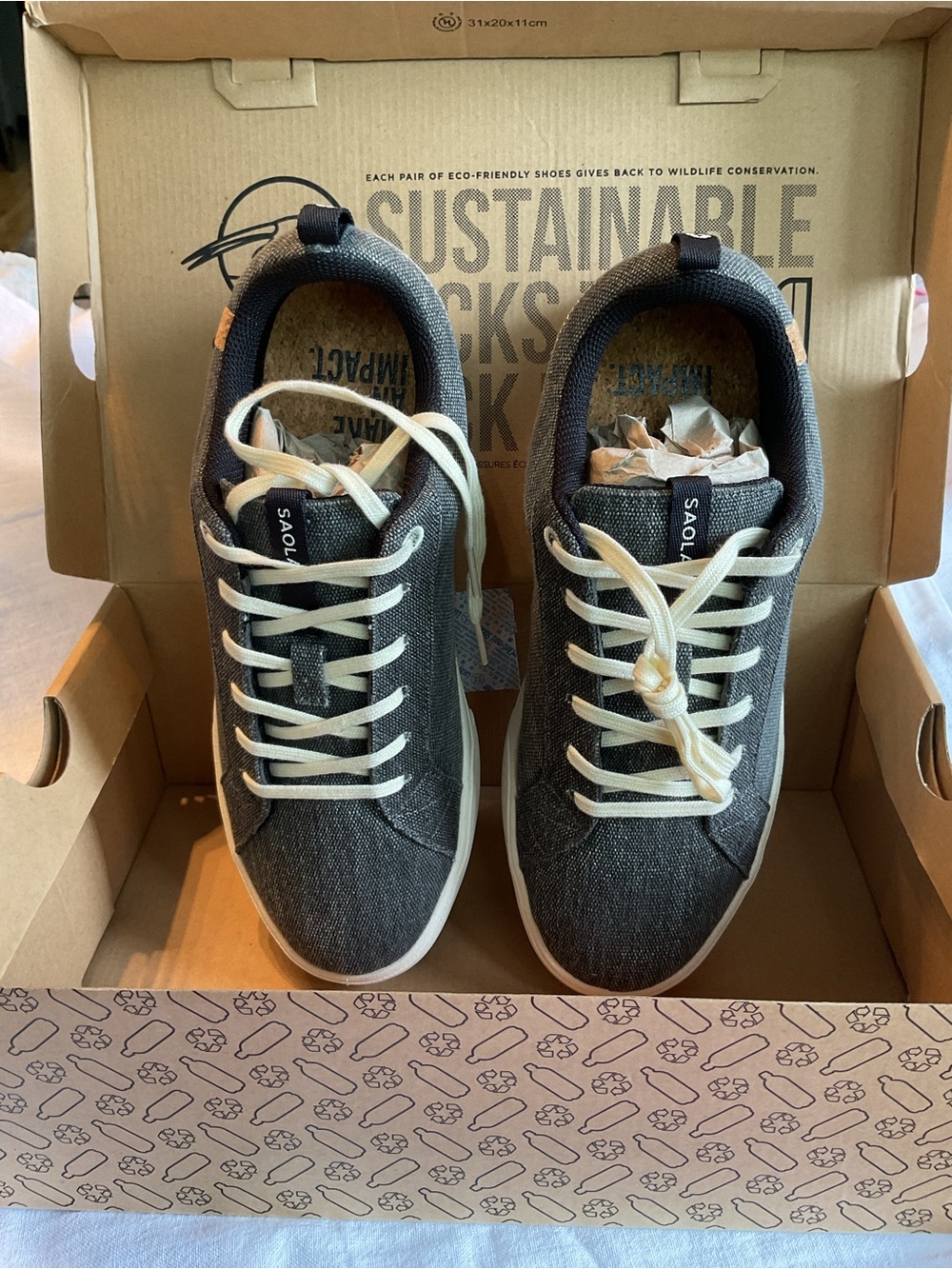 Women's Black Canvas Sneakers with White Laces